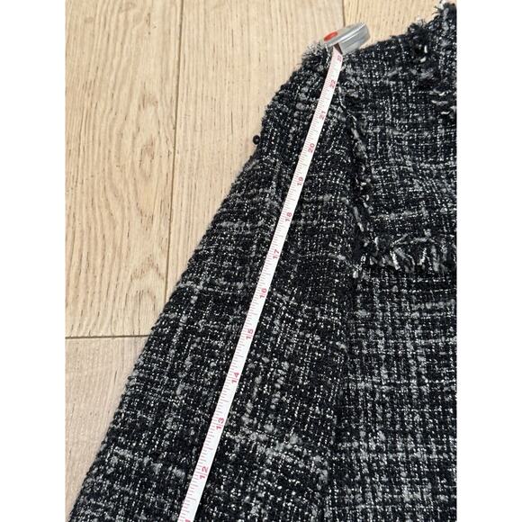 Size 6 J.Crew Tweed Swing Lady Coat Black Wool Blend Fringe Trim Coat MSRP $198 - Picture 9 of 13